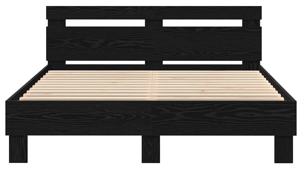 Estrado de Cama Preto de Carvalho Minimalista Carvalho preto