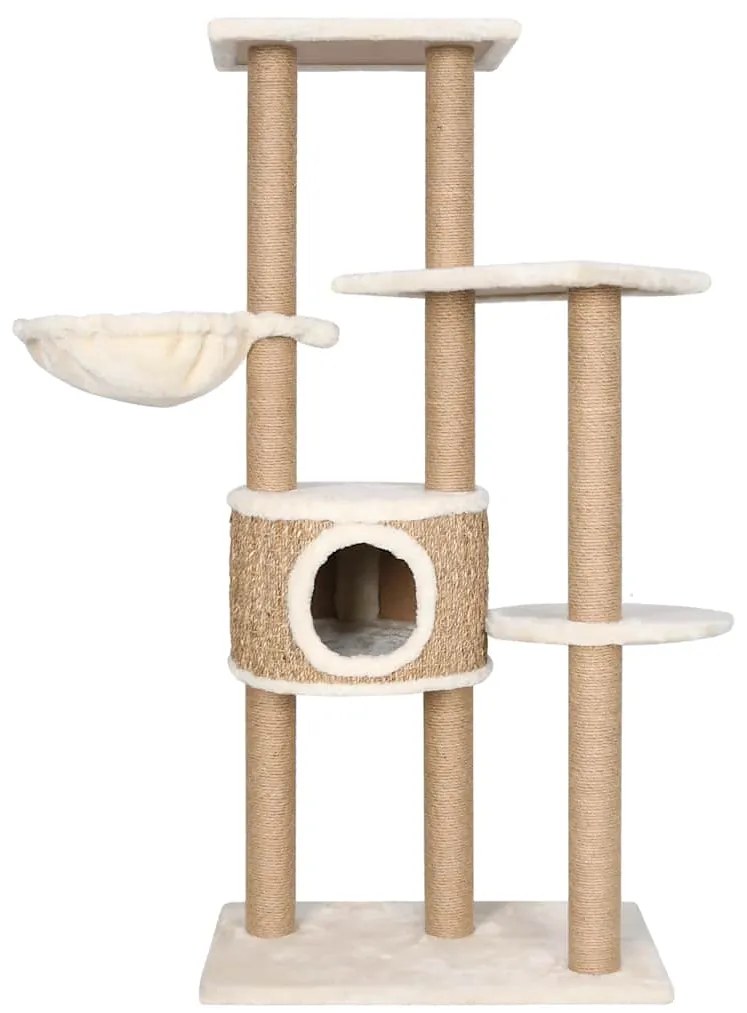 Árvore para gatos c/ postes arranhadores 126 cm erva marinha