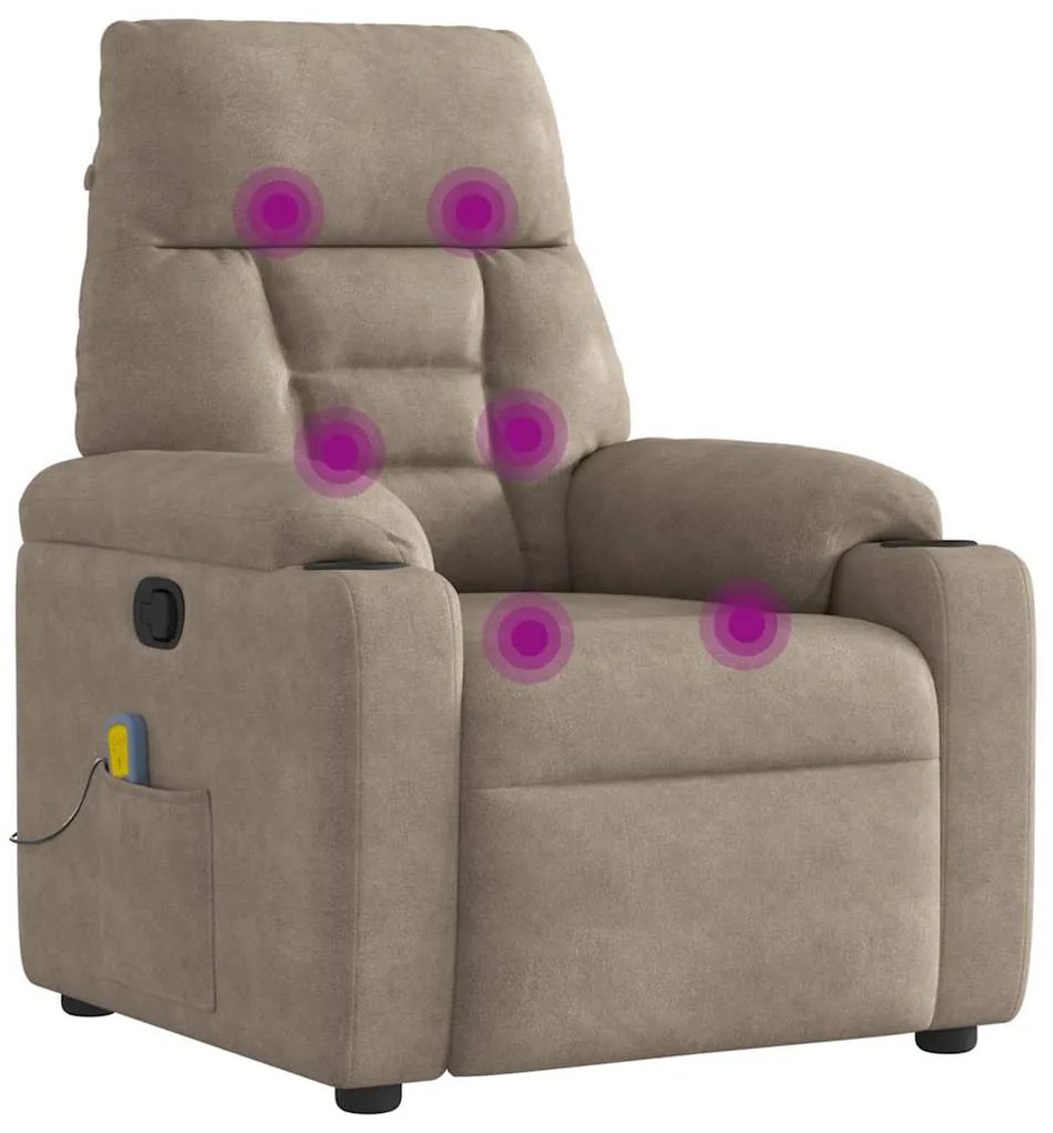Poltrona de massagens reclinável tecido de microfibra
