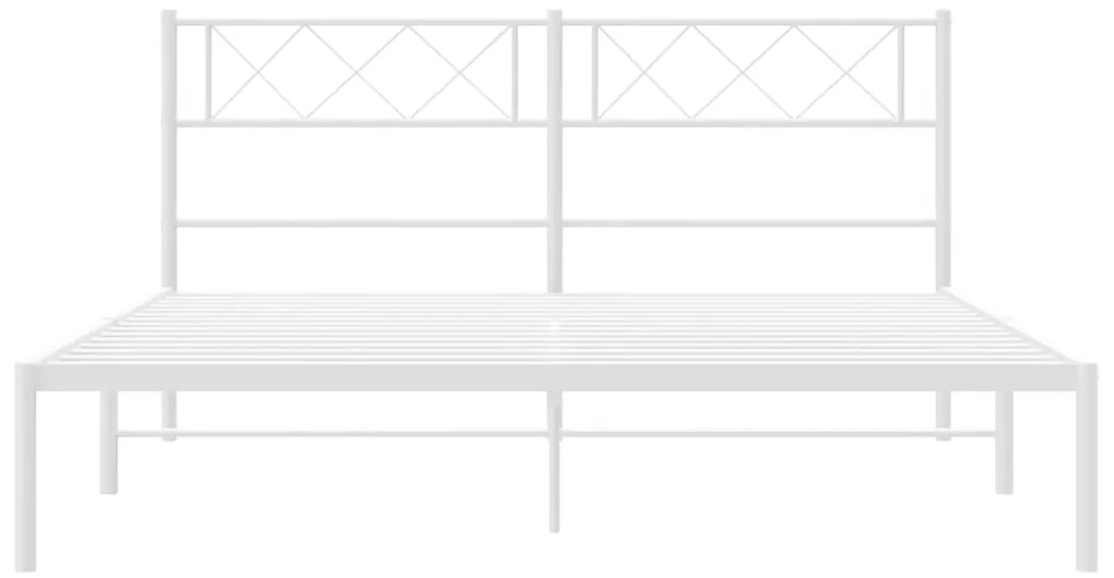 Estrutura de cama com cabeceira 140x200 cm metal branco