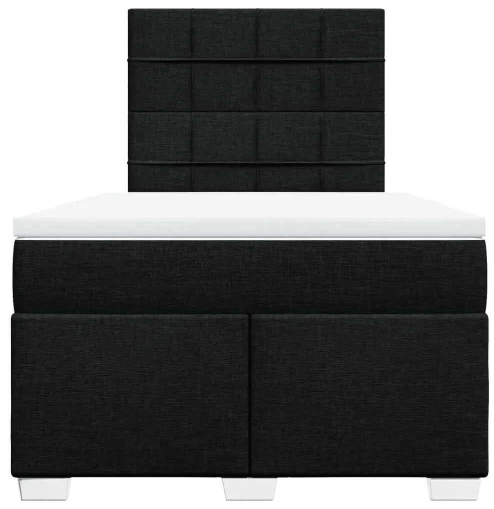 Cama boxspring com colchão 120x190 cm tecido preto