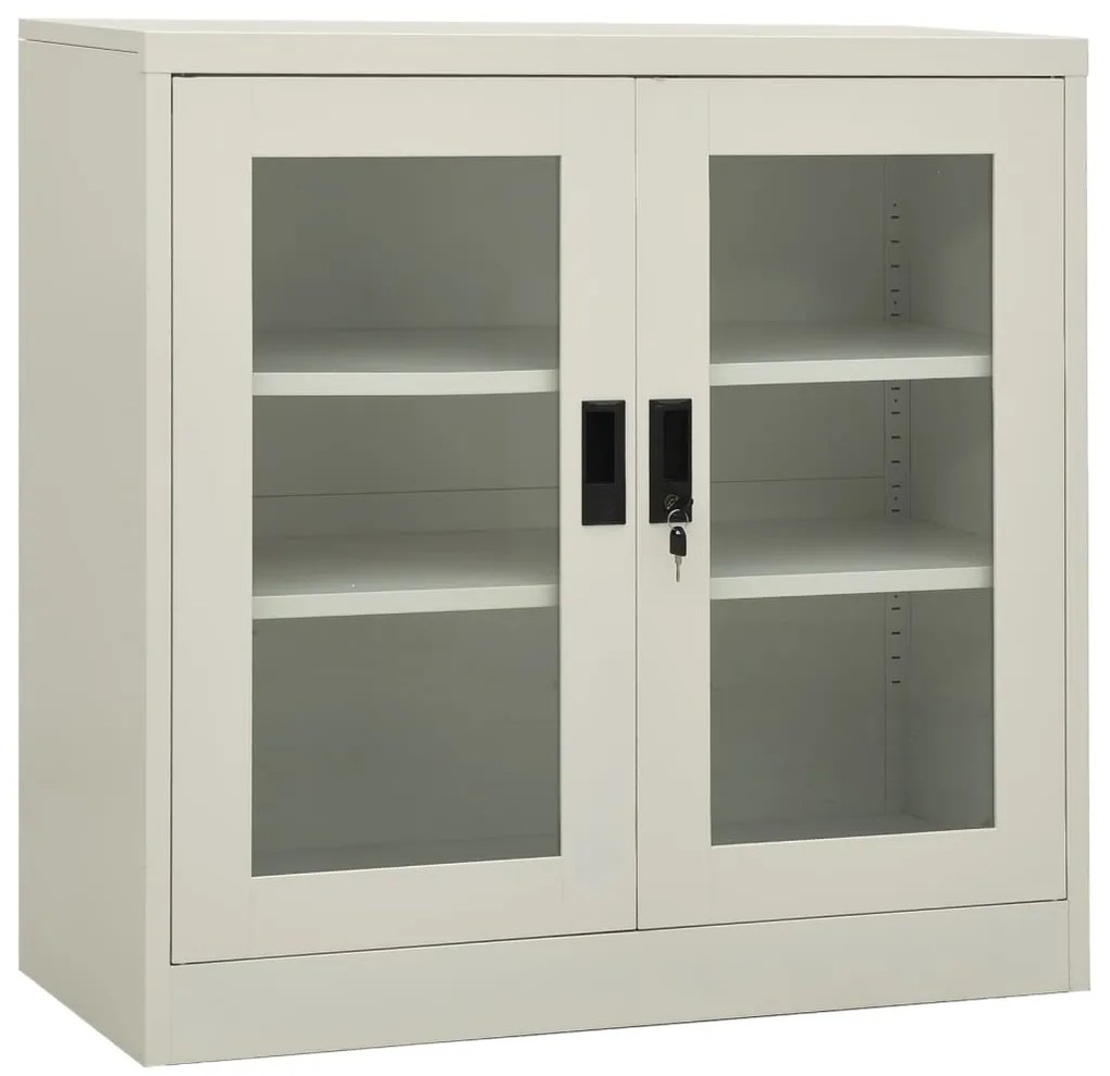 Armário de escritório 90x40x90 cm aço cinzento-claro