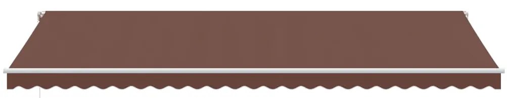 Toldo retrátil automático com luz LED 600x350 cm castanho