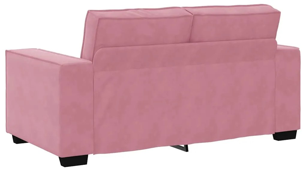 Sofá de 2 lugares veludo 120 cm rosa