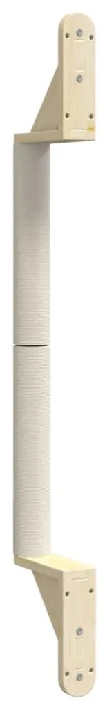 Poste arranhador de montagem na parede para gatos 109 cm sisal