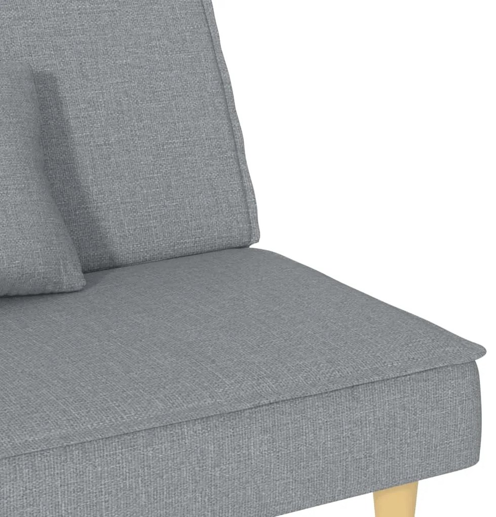 Sofá-cama tecido cinzento-claro