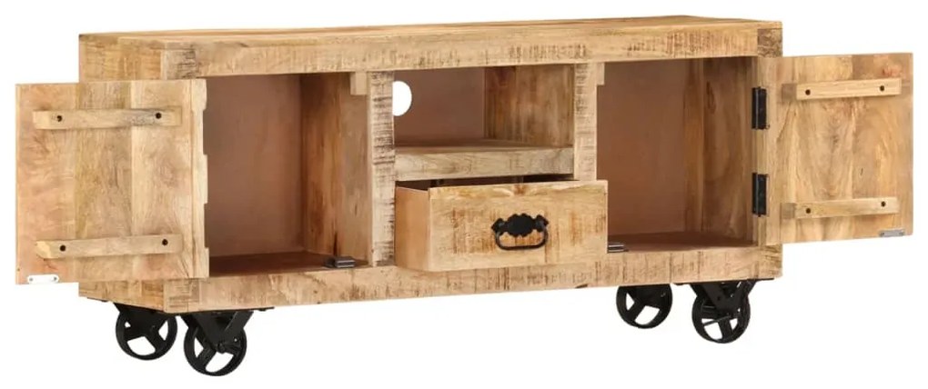 Móvel de TV 110x30x50 cm madeira de mangueira áspera