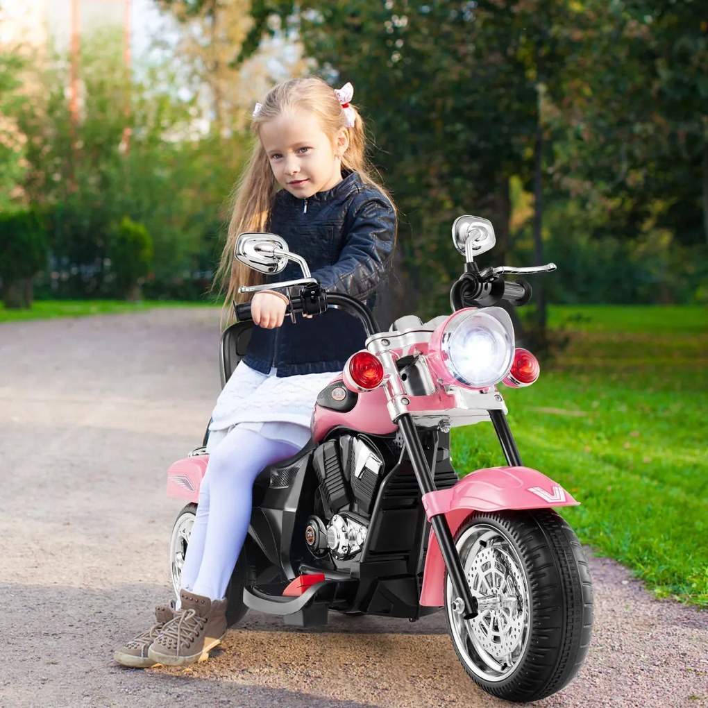 Moto elétrica 6V com bateria e música 91 x 48 x 64 cm rosa