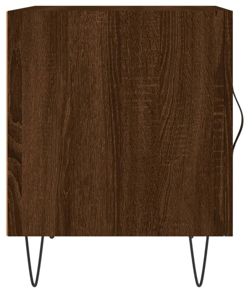 Mesa cabeceira 2pcs 40x40x50cm deriv. madeira carvalho castanho