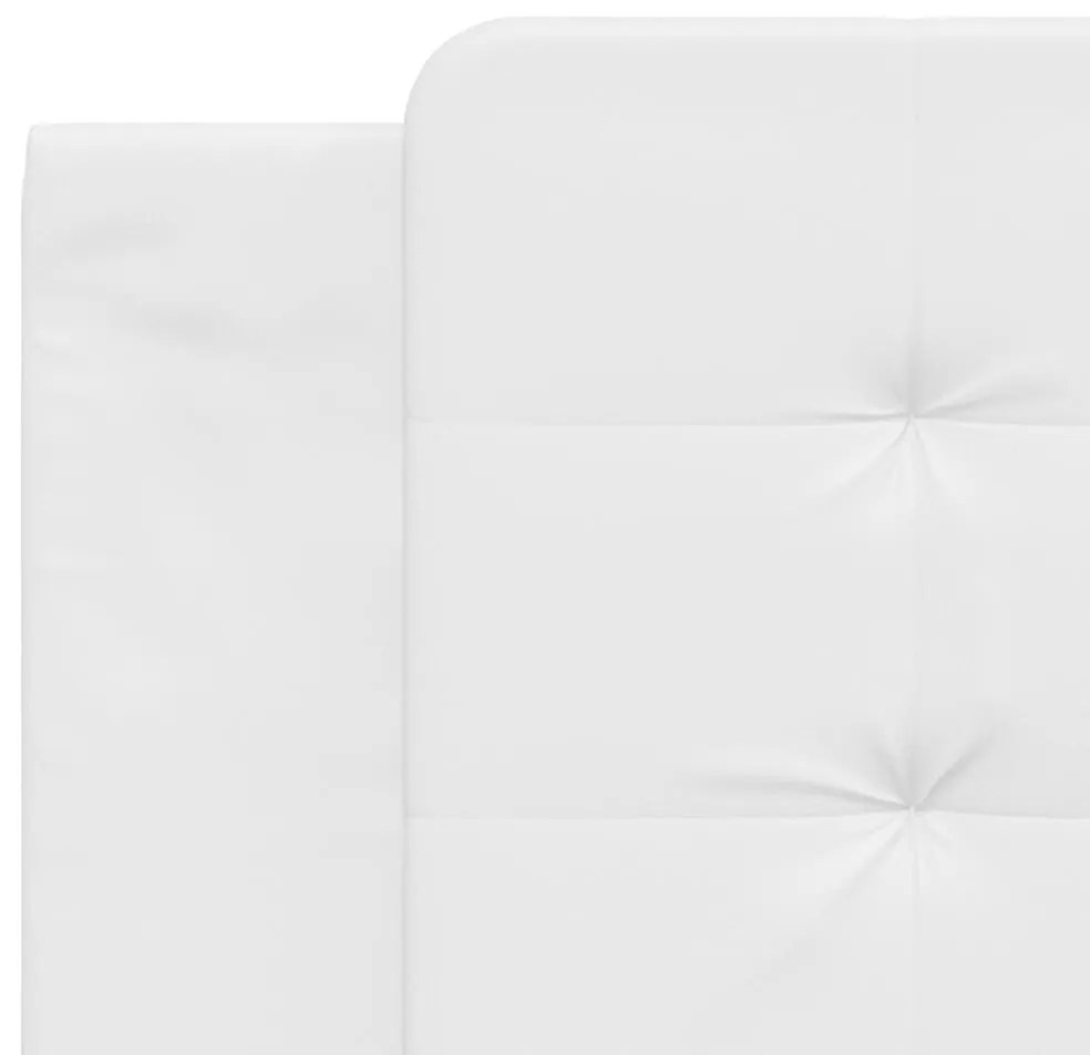 Almofadão de cabeceira 180 cm couro artificial branco