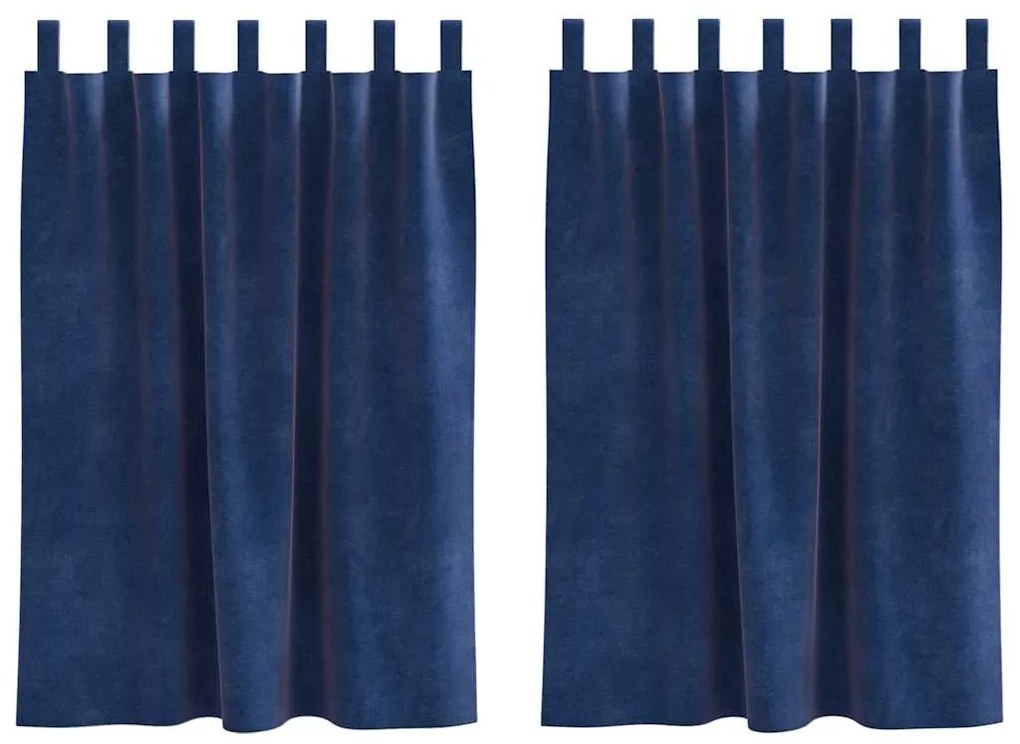 Cortinas Blackout vidaXL com Laços de Suspensão 2 pcs Veludo Azul Escu