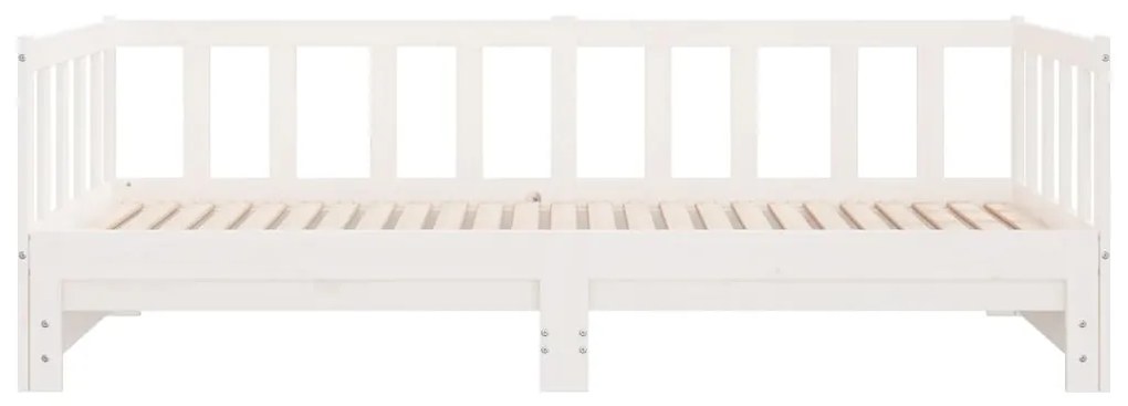 Sofá-cama com gavetão 90x200 cm madeira de pinho maciça branco