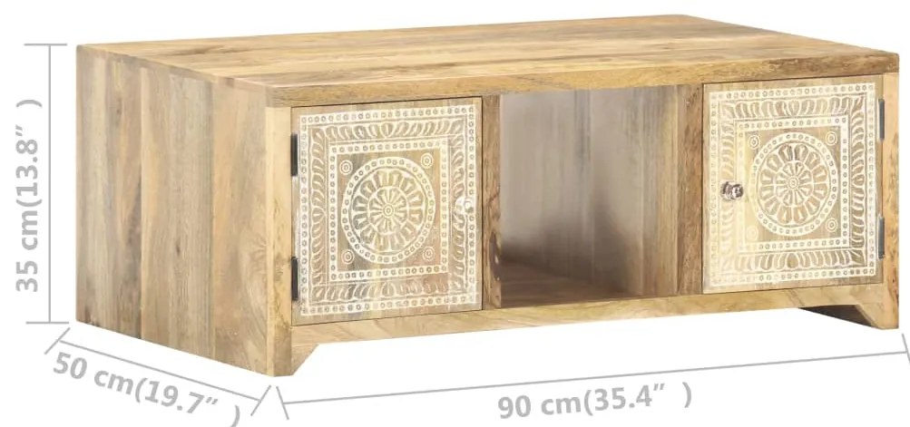 Mesa de centro 90x50x35 cm madeira de mangueira maciça