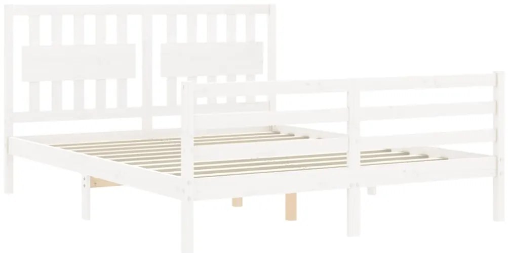 Estrutura de cama com cabeceira 160x200 cm madeira maciça