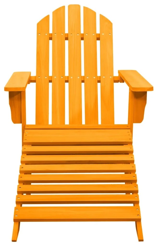 Cadeira Adirondack p/ jardim com otomano abeto maciço laranja