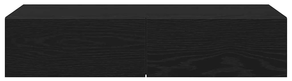 Prateleira parede c/ gavetas 80x33x17 cm deriv. madeira preto