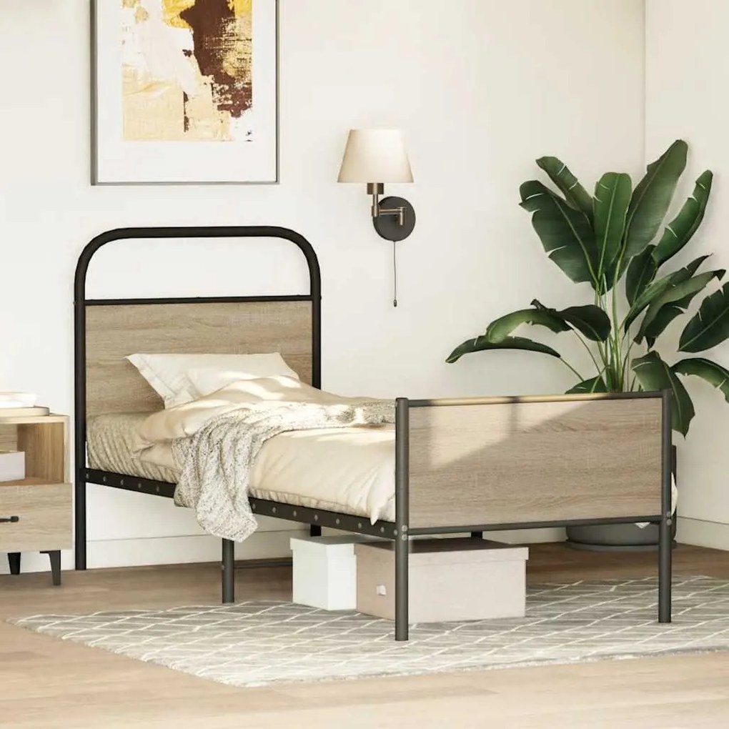 Estrutura cama s/ colchão derivados de madeira carvalho sonoma