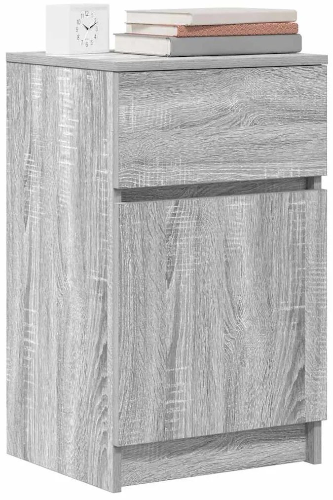Mesa de cabeceira 2 pcs derivados de madeira cinzento sonoma