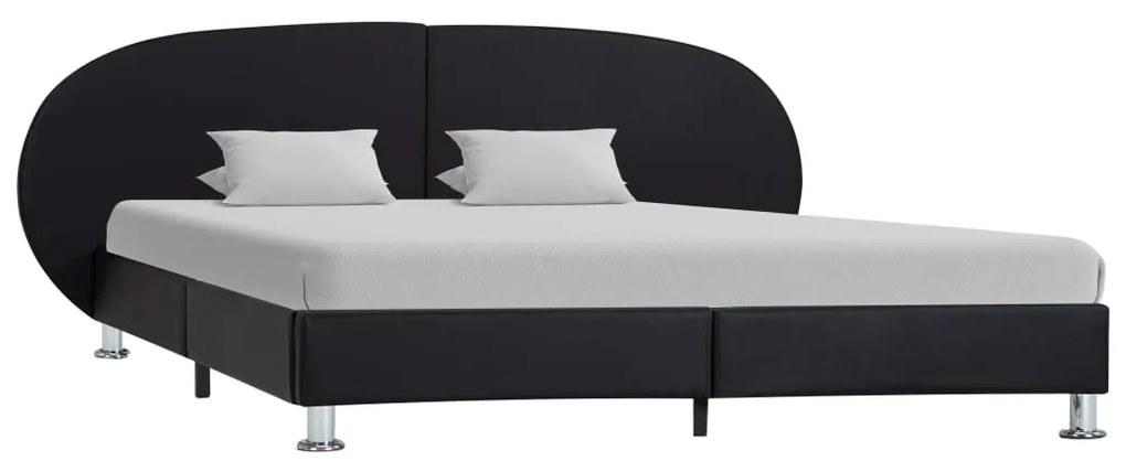 vidaXL Estrutura de cama 160x200 cm couro artificial preto
