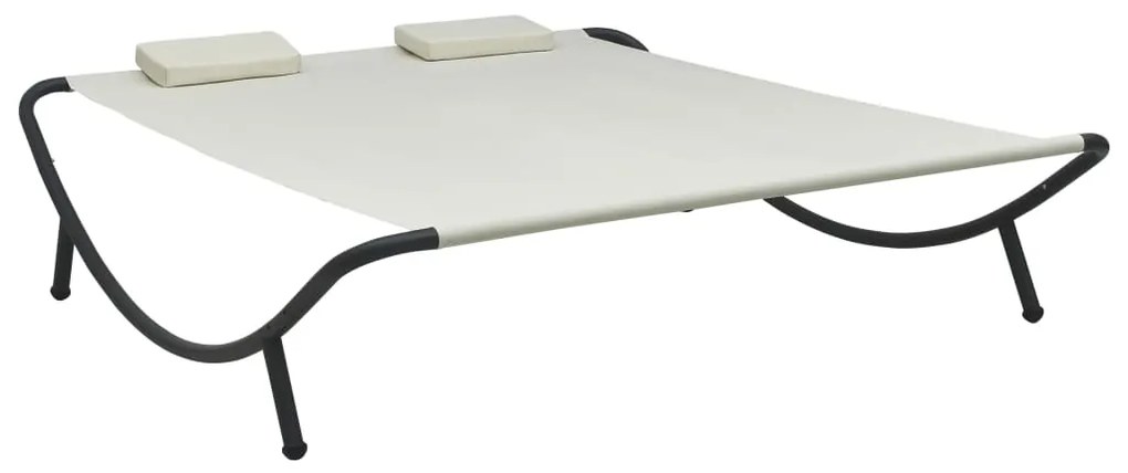 vidaXL Espreguiçadeira de exterior em tecido creme