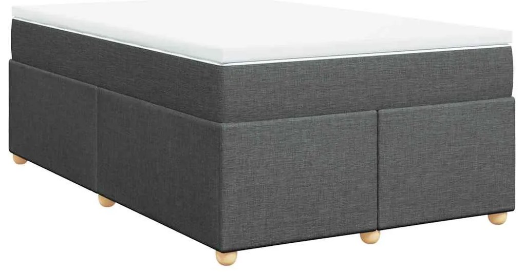 Cama boxspring com colchão 120x190 cm tecido cinzento-escuro