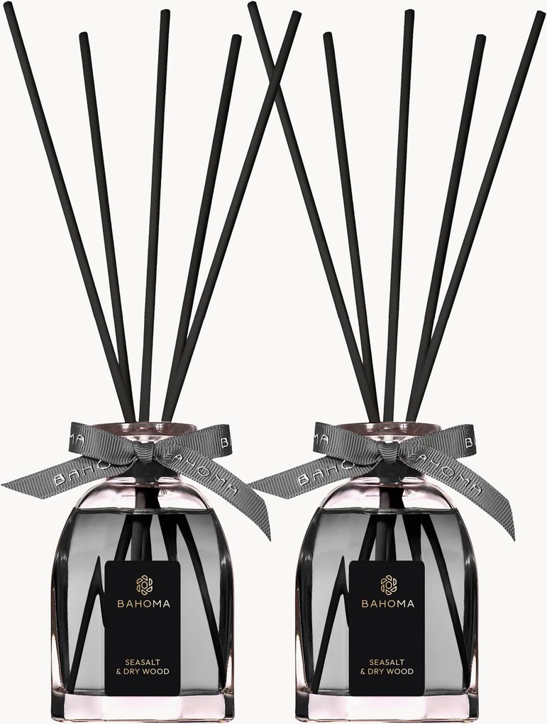 Difusores octogonais em caixa de presente Ash Seasalt & Dry Wood, conjunto de 2