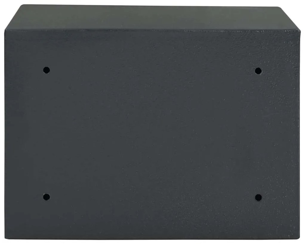 Caixa Segura com Fechadura de Chave Cinza Escuro 25x35x25 cm Aço