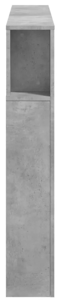 Cabeceira c/ LEDs 140x18,5x103,5 cm cinzento-cimento