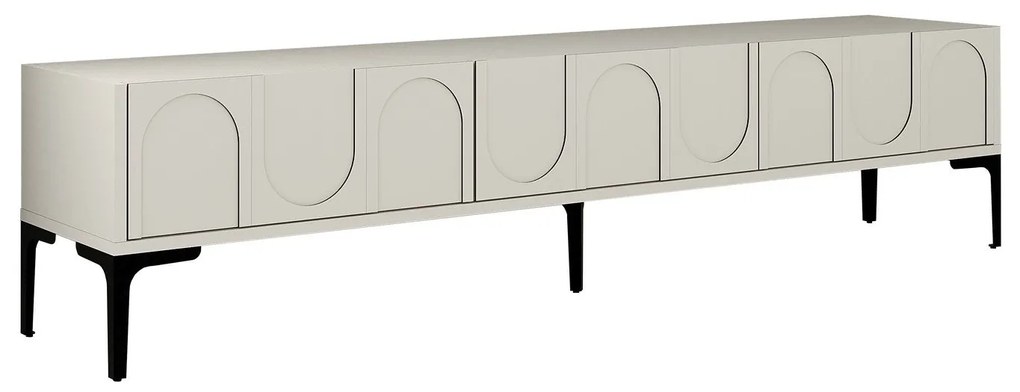 Móvel TV Lyon – Creme e Preto – 180x42x35 cm