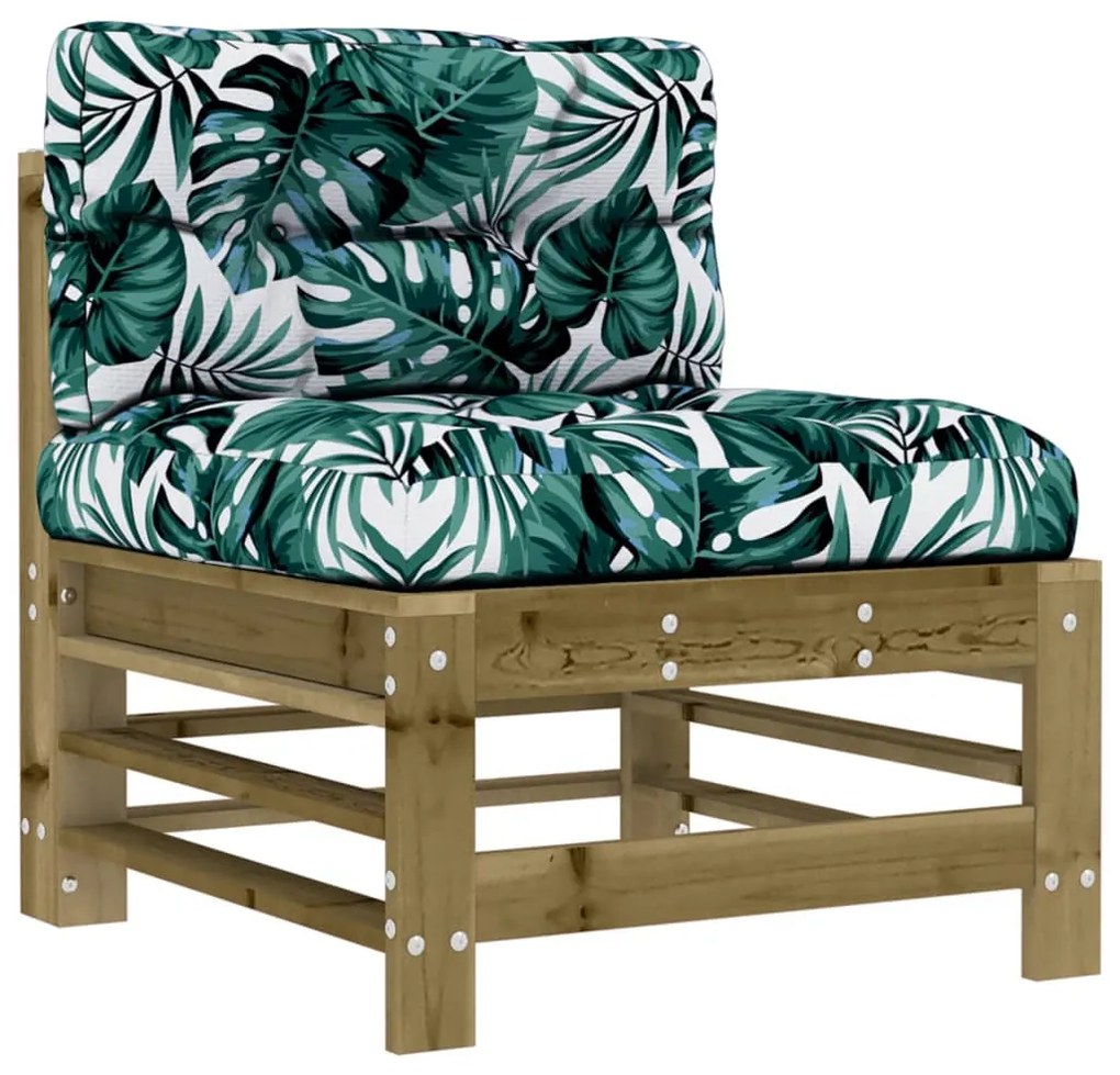 8 pcs conjunto lounge de jardim c/ almofadões pinho impregnado