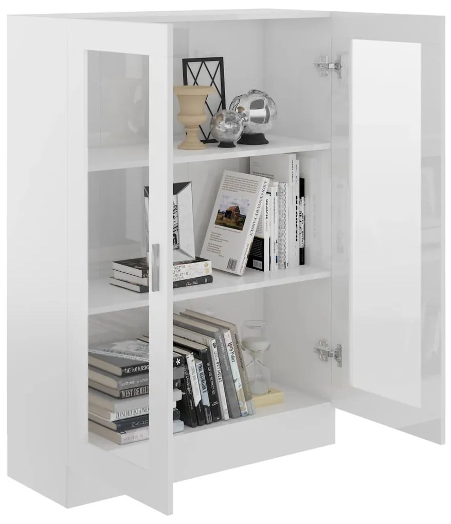 Vitrine Real de 115 cm - Branco Brilhante - Design Moderno