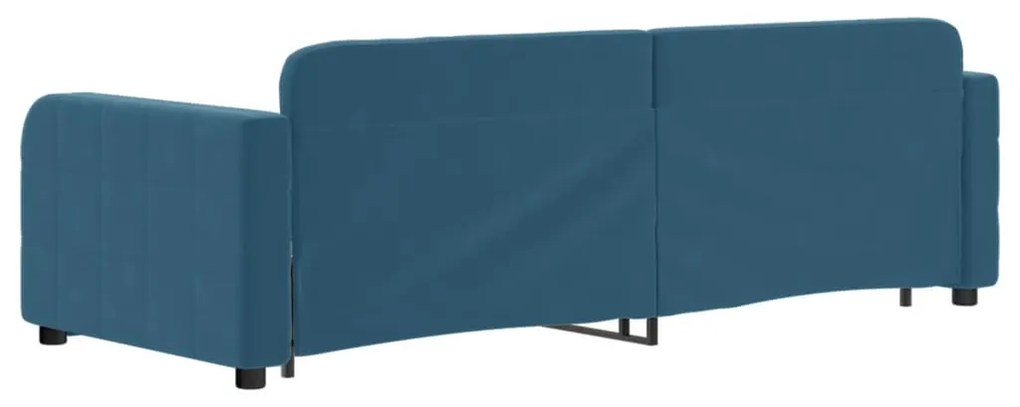 Sofá-cama com gavetão e gavetas 80x200 cm veludo azul