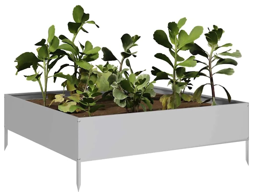 Canteiro elevado de jardim 100x100x33,5 cm aço galvanizado