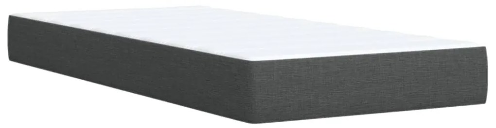 Cama com molas/colchão 90x190 cm tecido cinza-escuro