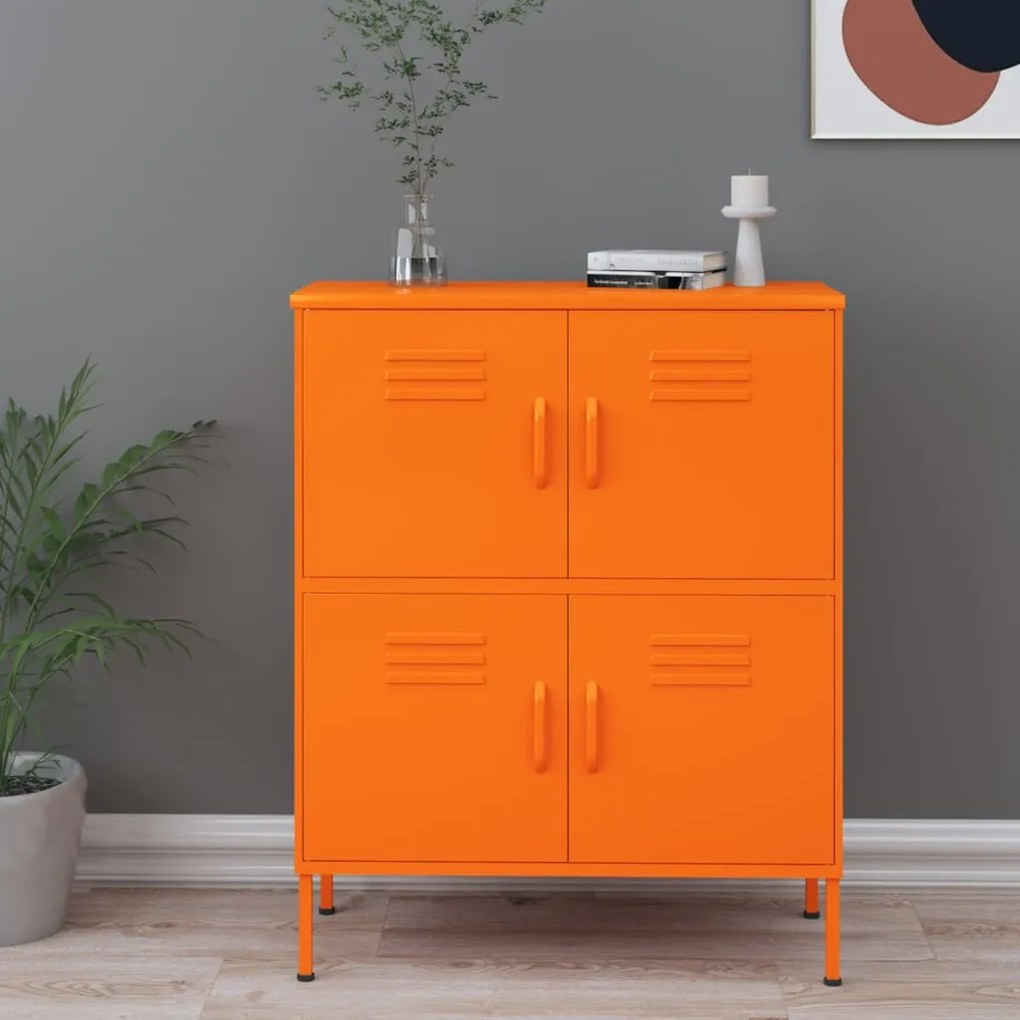 336138 vidaXL Armário de arrumação aço 80x35x101,5 cm laranja
