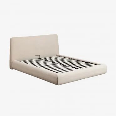 Cama Dobrável Para Canapés De Pele De Carneiro Norena Chenille Branco & 135 X 200 Cm - Sklum