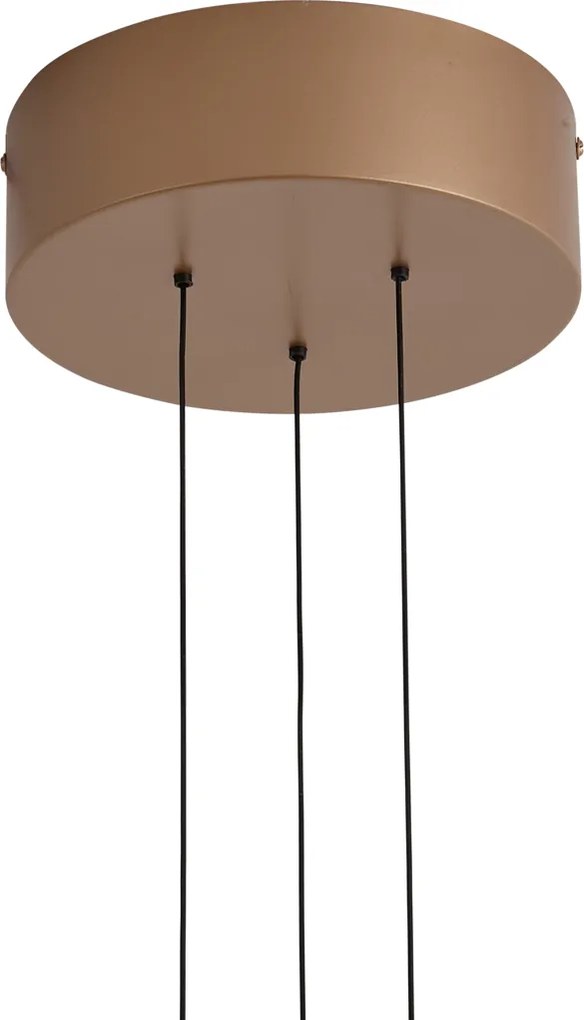 Candeeiro Suspenso Moderno Bronze com Madeira de Nogueira Incl. LED Regulável - Smith