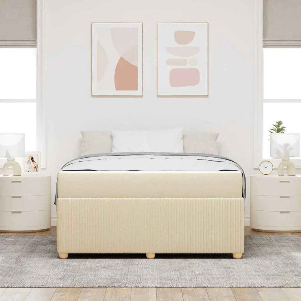 vidaXL Estrutura da Cama Outros Creme 160 x 200 cm tecido