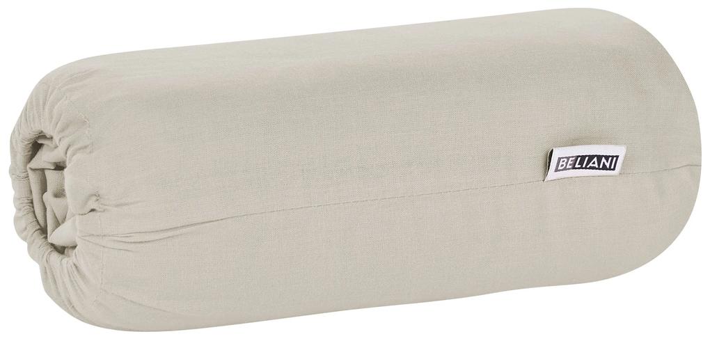 Lençol-capa em algodão taupe 160 x 200 cm JANBU Beliani