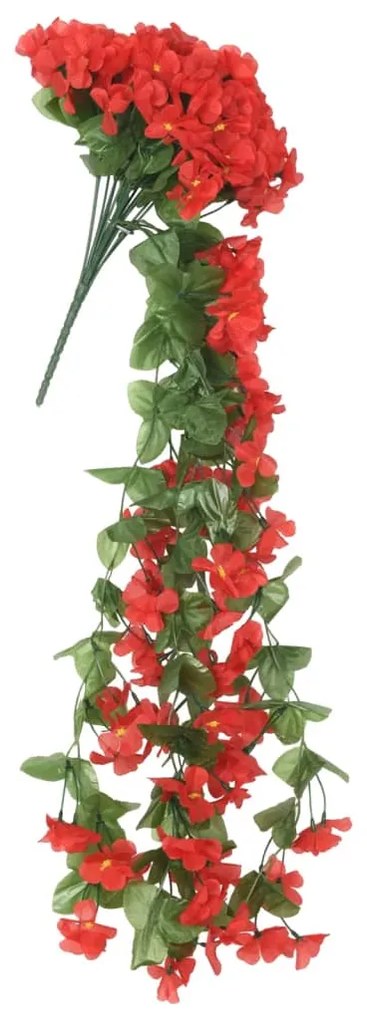 Grinaldas de flores artificiais 3 pcs 85 cm vermelho