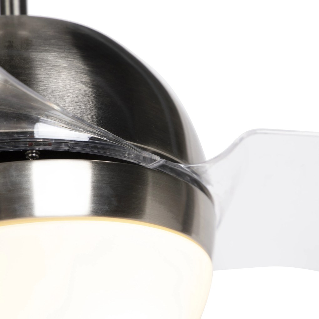 Ventilador de teto em aço com controle remoto - Bora 52 Moderno