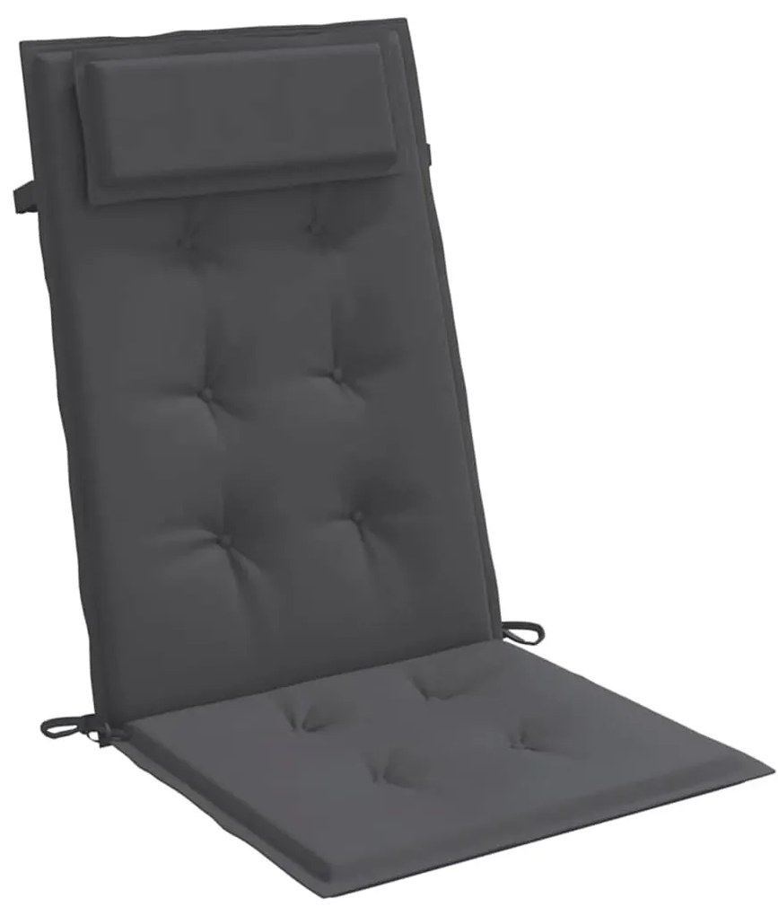 Almofadões p/ cadeira encosto alto 4pcs tecido oxford antracite