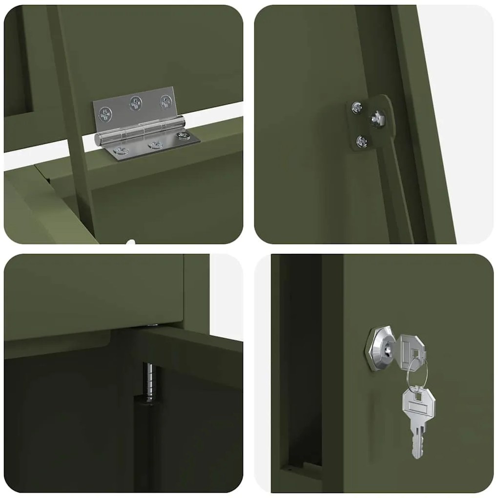 Caixa para entrega de pacotes Verde-oliva 44,5 x 29 x 110,5 cm
