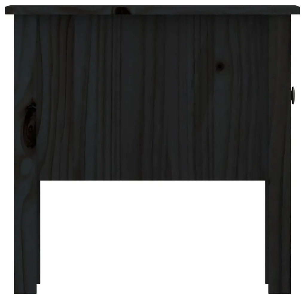Mesas de apoio 2 pcs 50x50x49 cm madeira de pinho maciça preto