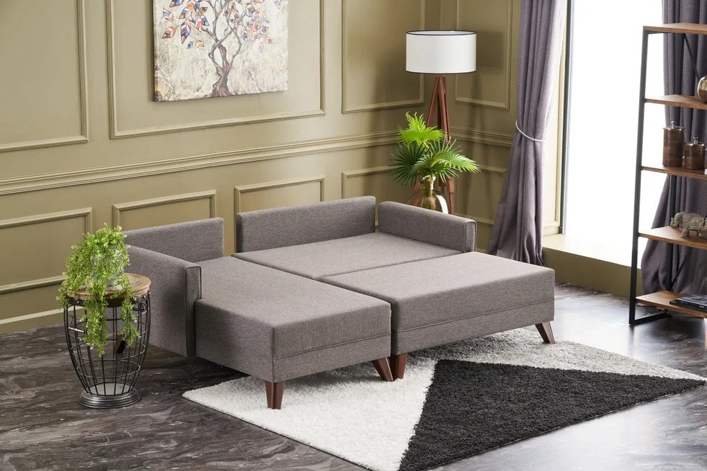 Sofá-Cama de Canto Bella – Castanho – 205 cm Largura x 85 cm Altura x