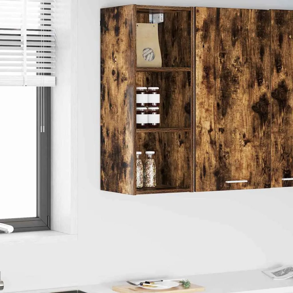 vidaXL Armário suspenso Riga Carvalho Defumado 30 x 29,5 x 80 cm