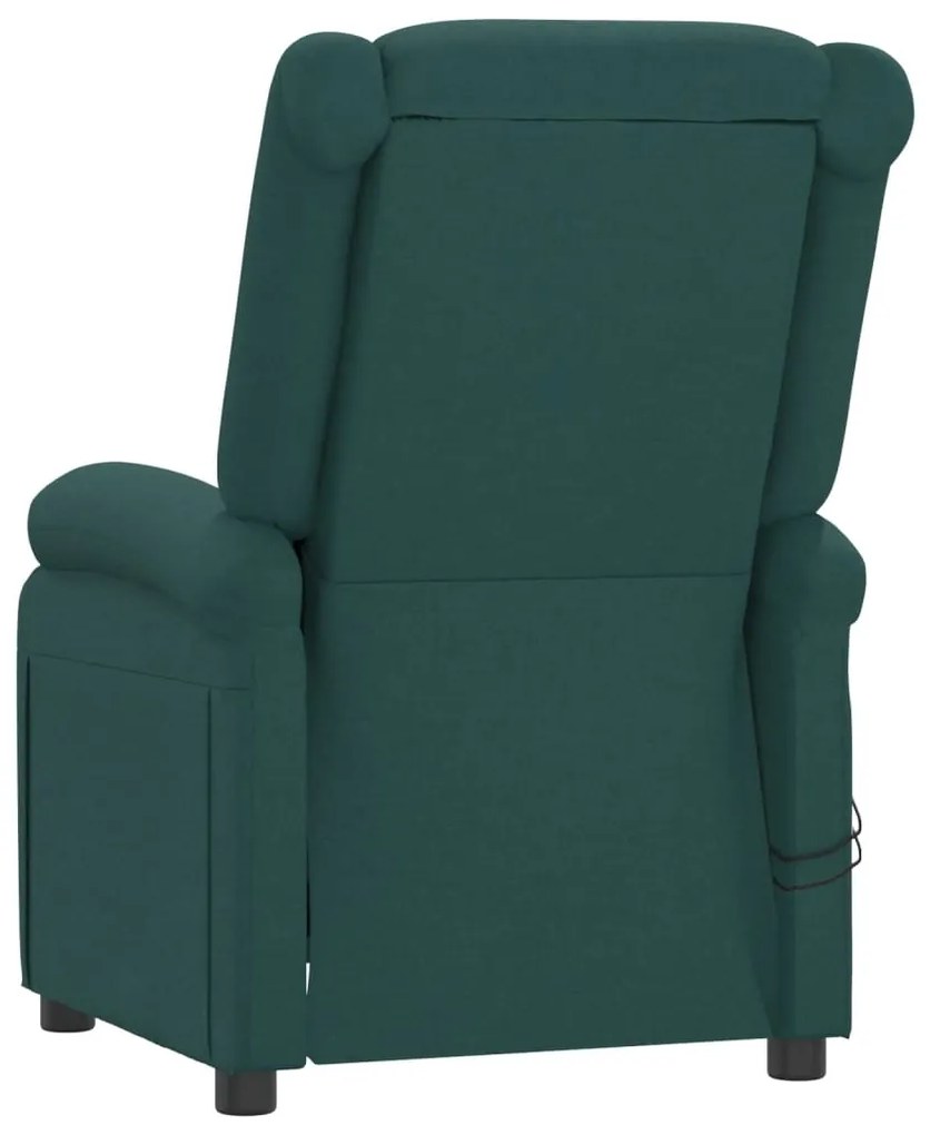 Poltrona de massagens elétrica tecido verde-escuro