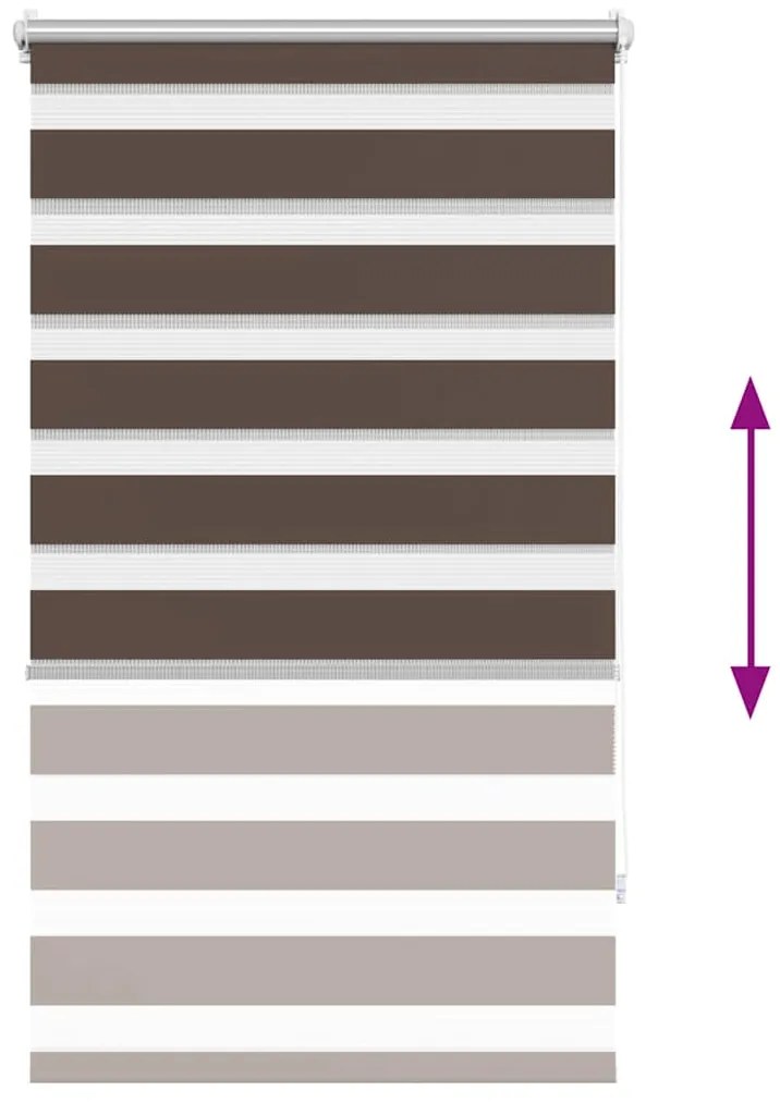 Estore de rolo 70 x 120 cm, linhas de zebra / Café