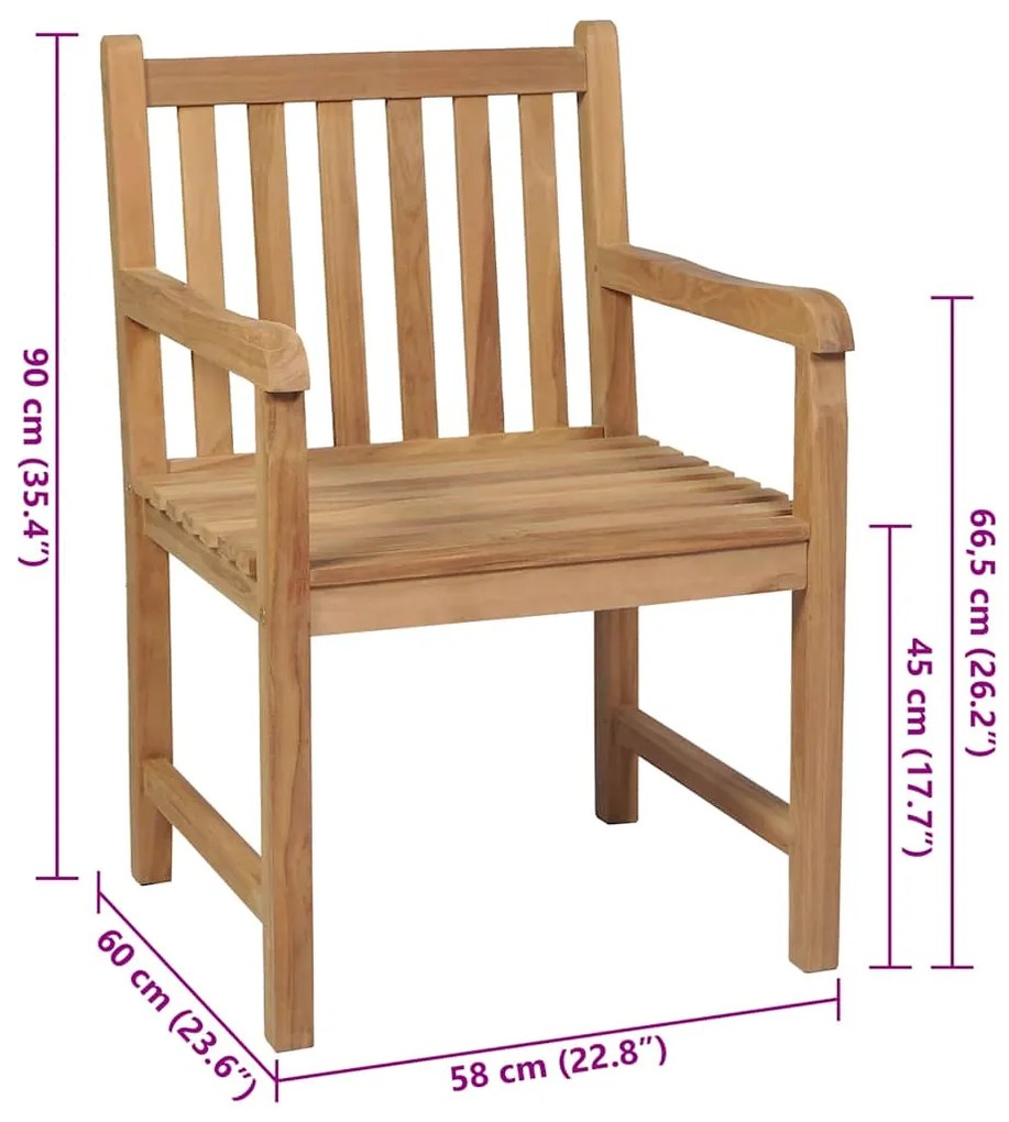 Cadeiras de jardim c/ almofadões cinza-acast. 2 pcs teca maciça