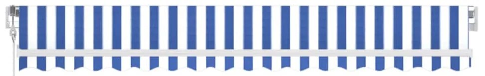 Toldo automático c/ LED e sensor de vento 450x350cm azul/branco